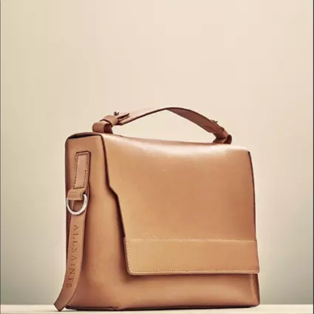 All Saints Tan Satchel Bag